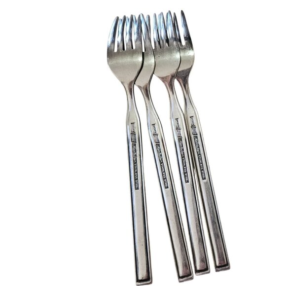 4 Ecko Eterna Montalo Fork 7.2" stainless 60s vtg midcentury mod butterfly retro - Picture 5 of 11